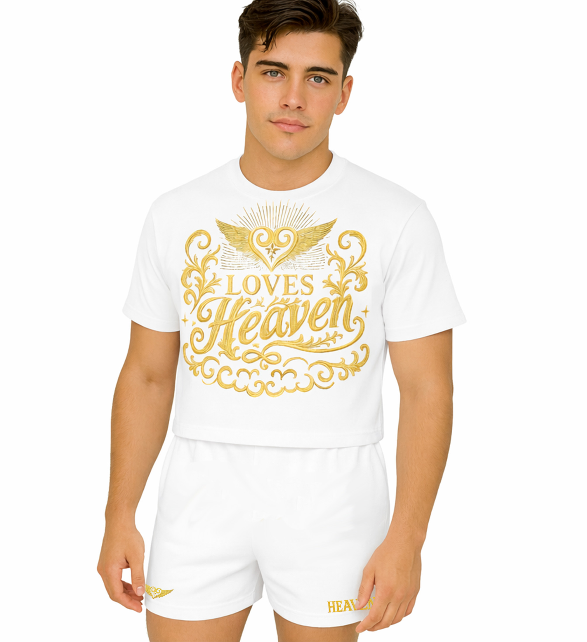 Male shirt and winged heart shorts set number two